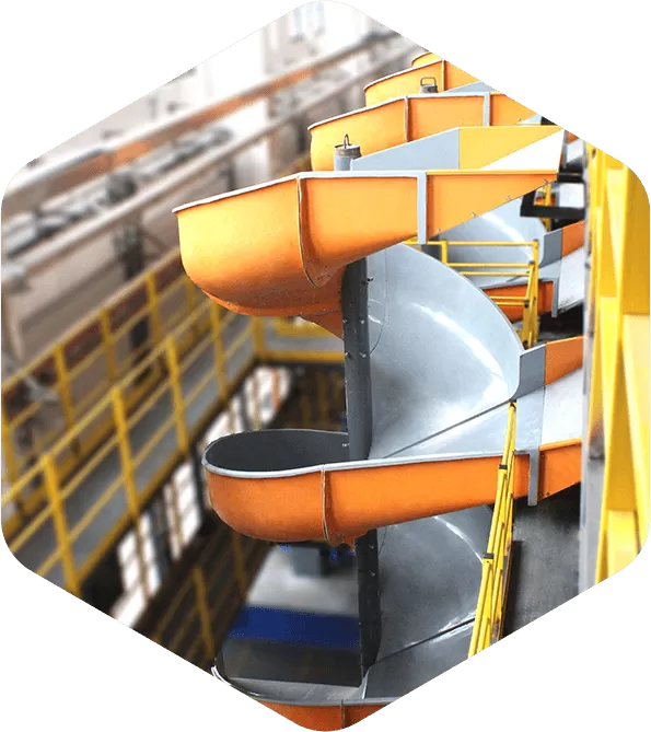 Double Entry Spiral Conveyor Chute