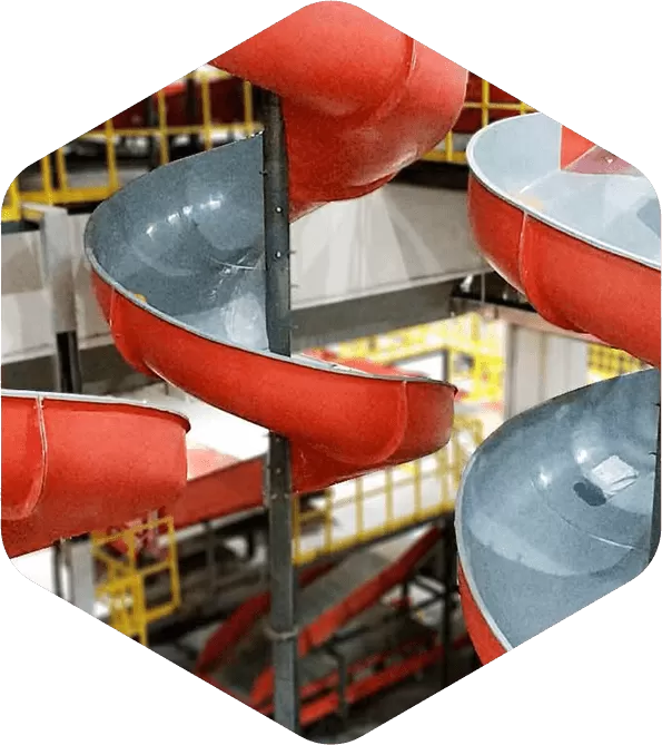 Double Entry Spiral Conveyor Chute