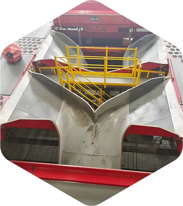 Two into One Conveyor Chute