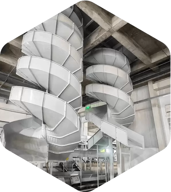 Cross-Type Double-Entry Spiral Conveyor Chute