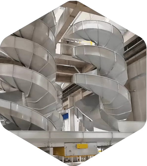 Cross-Type Double-Entry Spiral Conveyor Chute