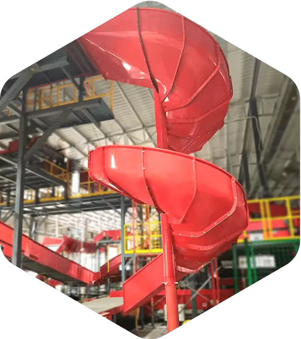Double Entry Spiral Conveyor Chute